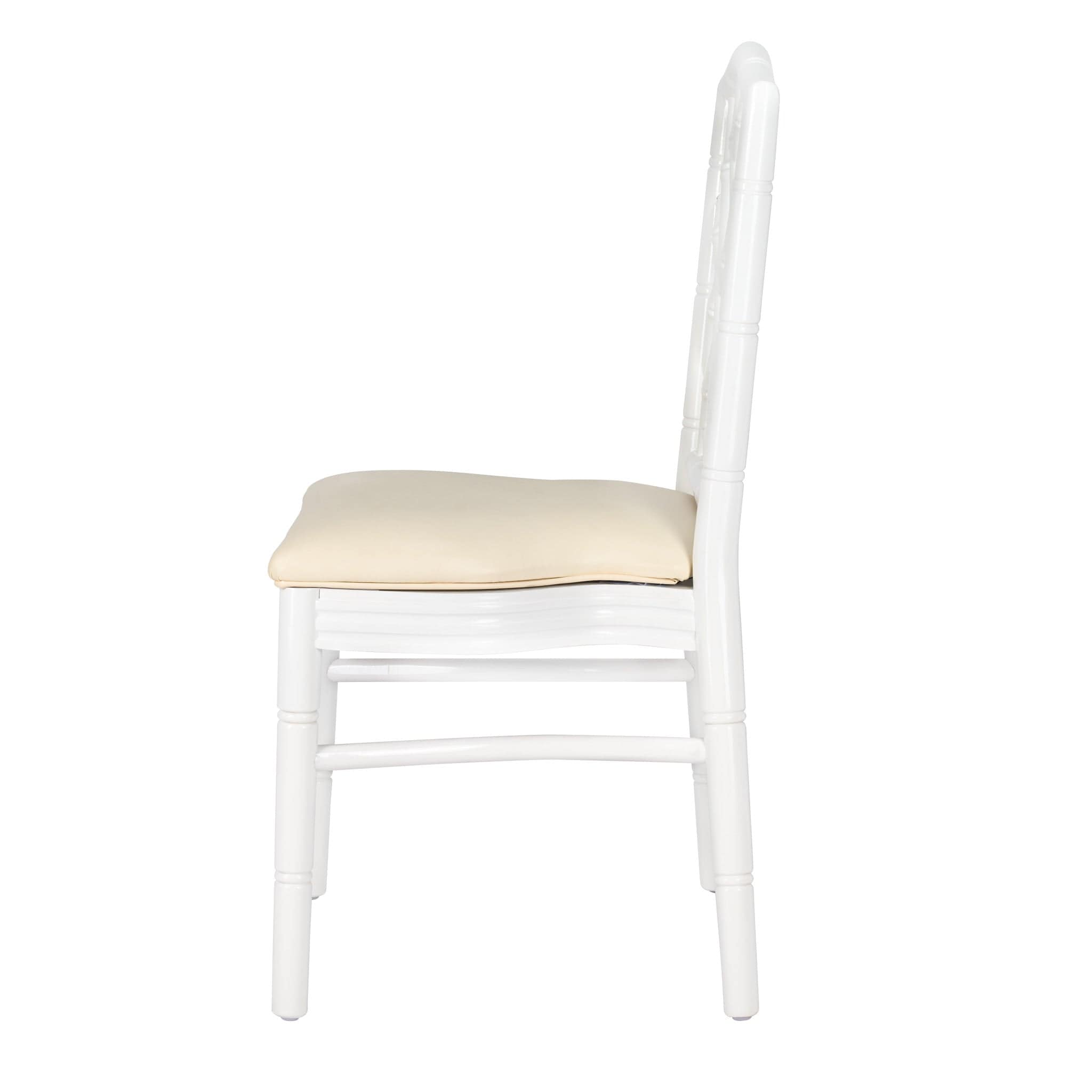 Chivari White Ritz ToughWood™ Chair with Ivory Vinyl Seat CRWW-ZG-SO