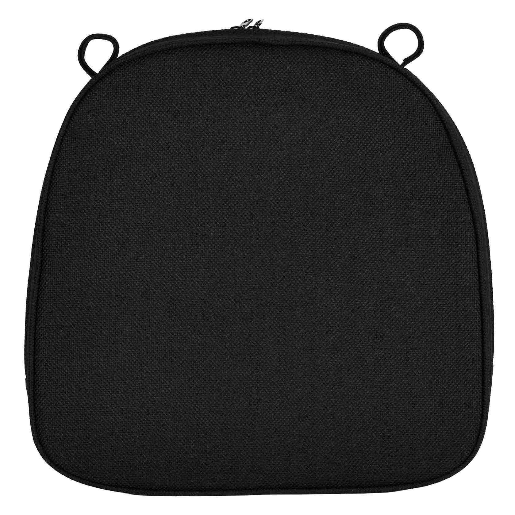 Chivari Black with Black Piping 2.5" Thick Chair Cushion - World's Best Cushions CUSHBST-BB-AX-T