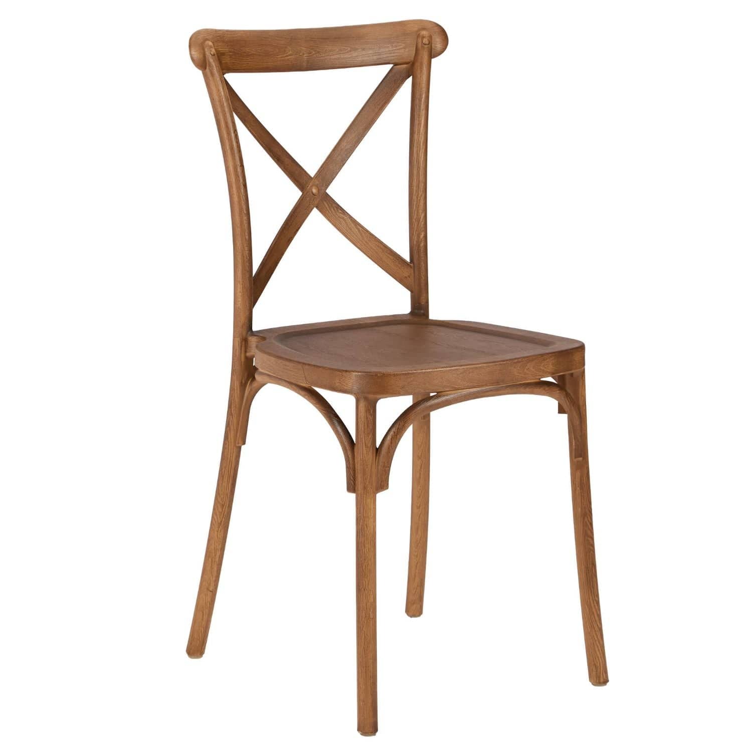Chivari Chestnut Cross Back Mono Frame Resin Chair CXPC-ZG