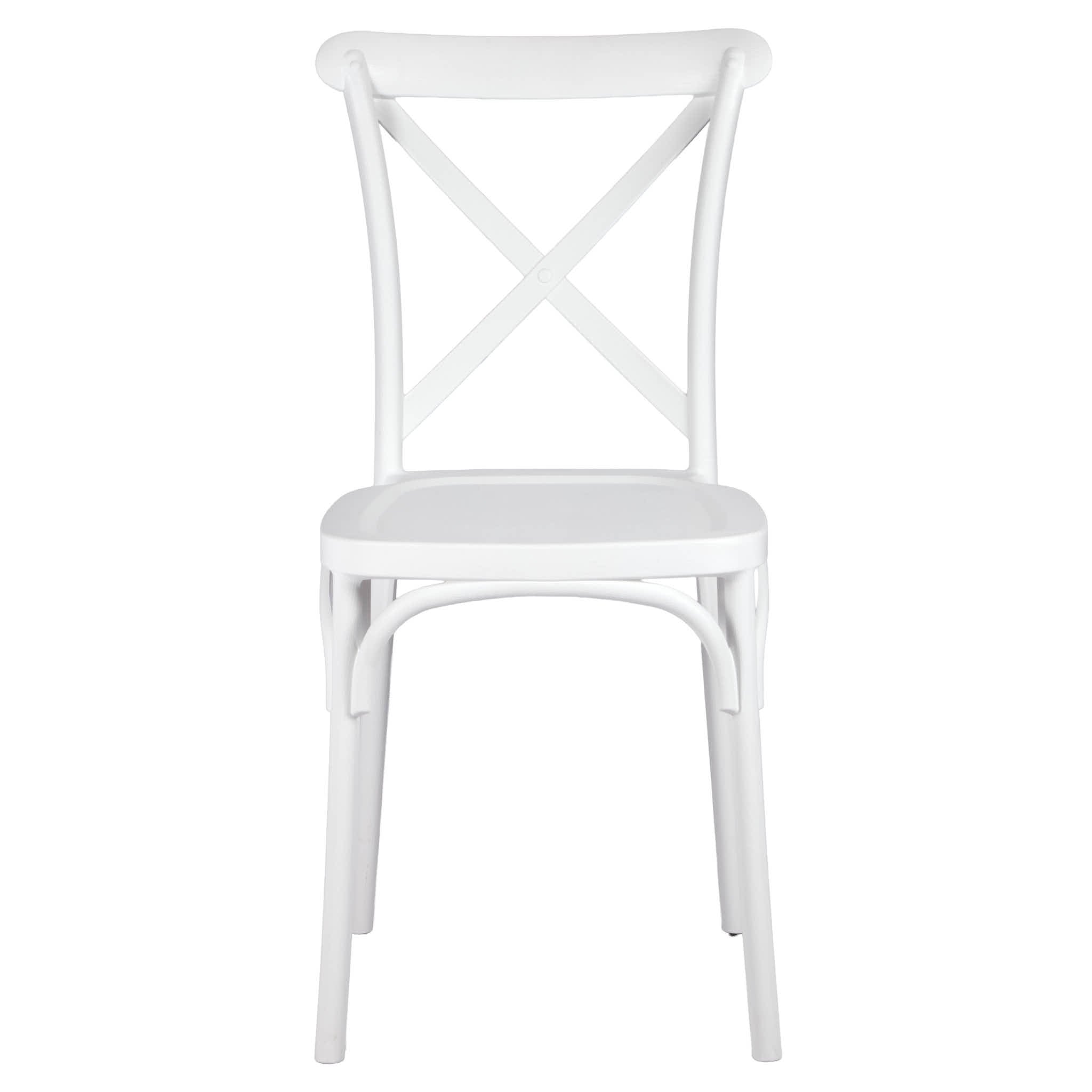 Chivari White Cross Back Mono Frame Resin Chair CXPW-ZG