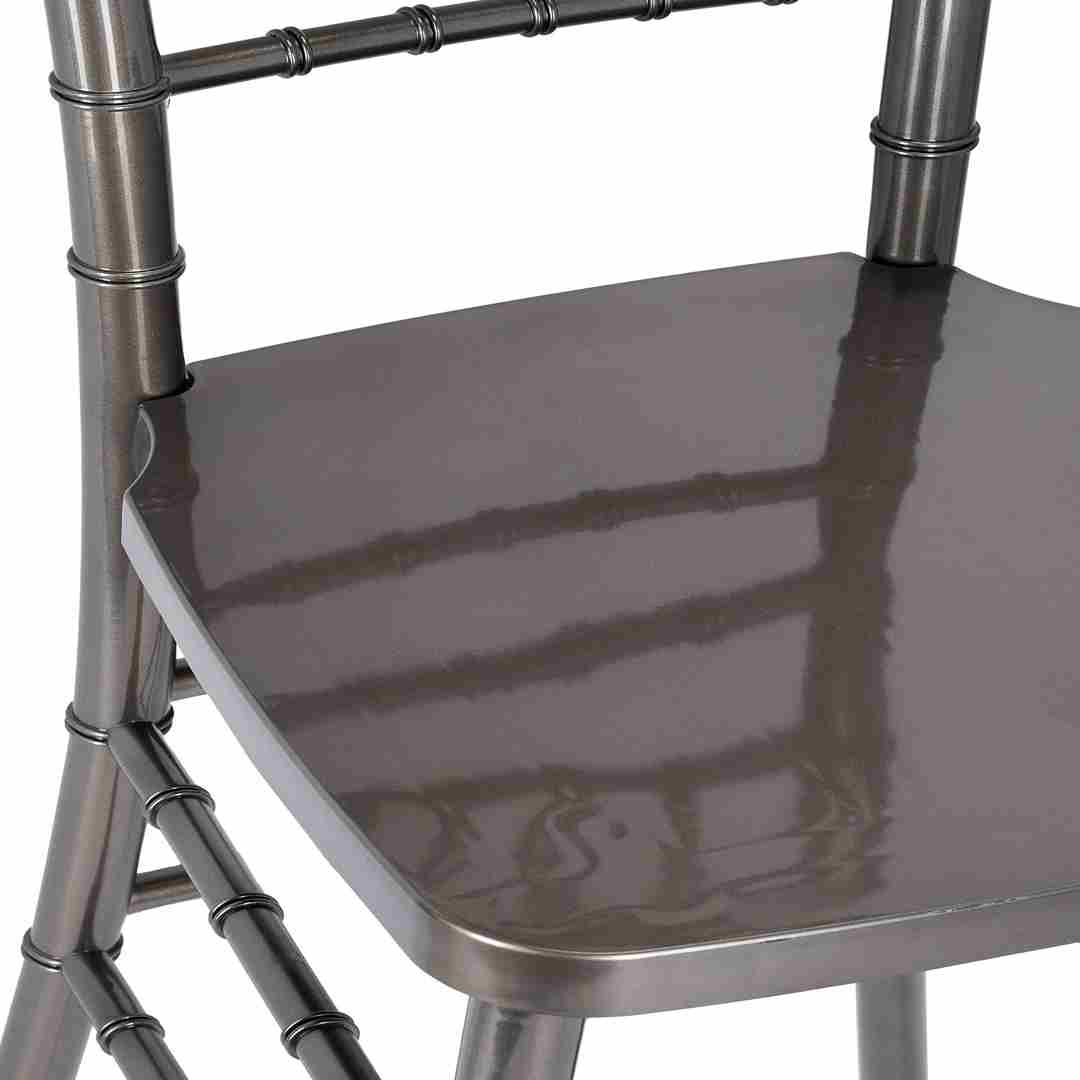 Chivari Metallic Silver Onyx Resin Steel Skeleton™ Chiavari Barstool BCRMG-ST-AX-T