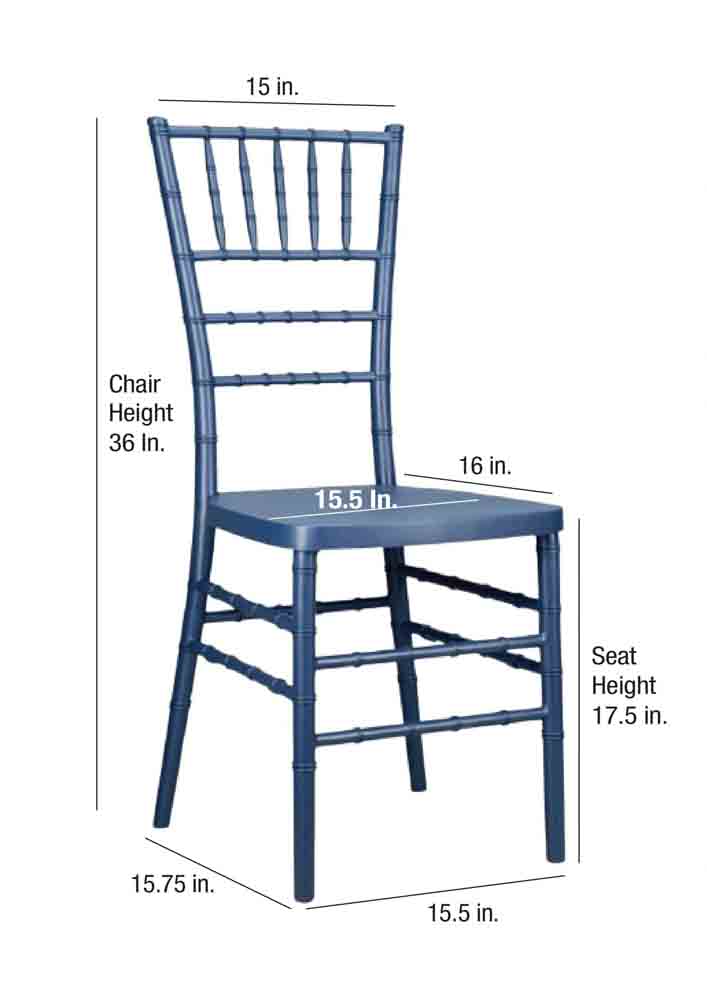 Chivari Deep Blue Sea ColorCore™ Resin Steel Skeleton™ Chiavari Chair CCRDBS-STEEL-AX-T