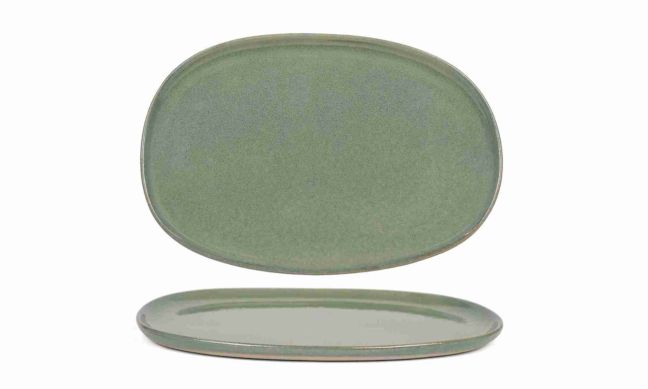 Front of the House Front of the House 13" Oval Artefact® Platter - Moss (Sold in case pack of 4) FOH-DOS033GRP21