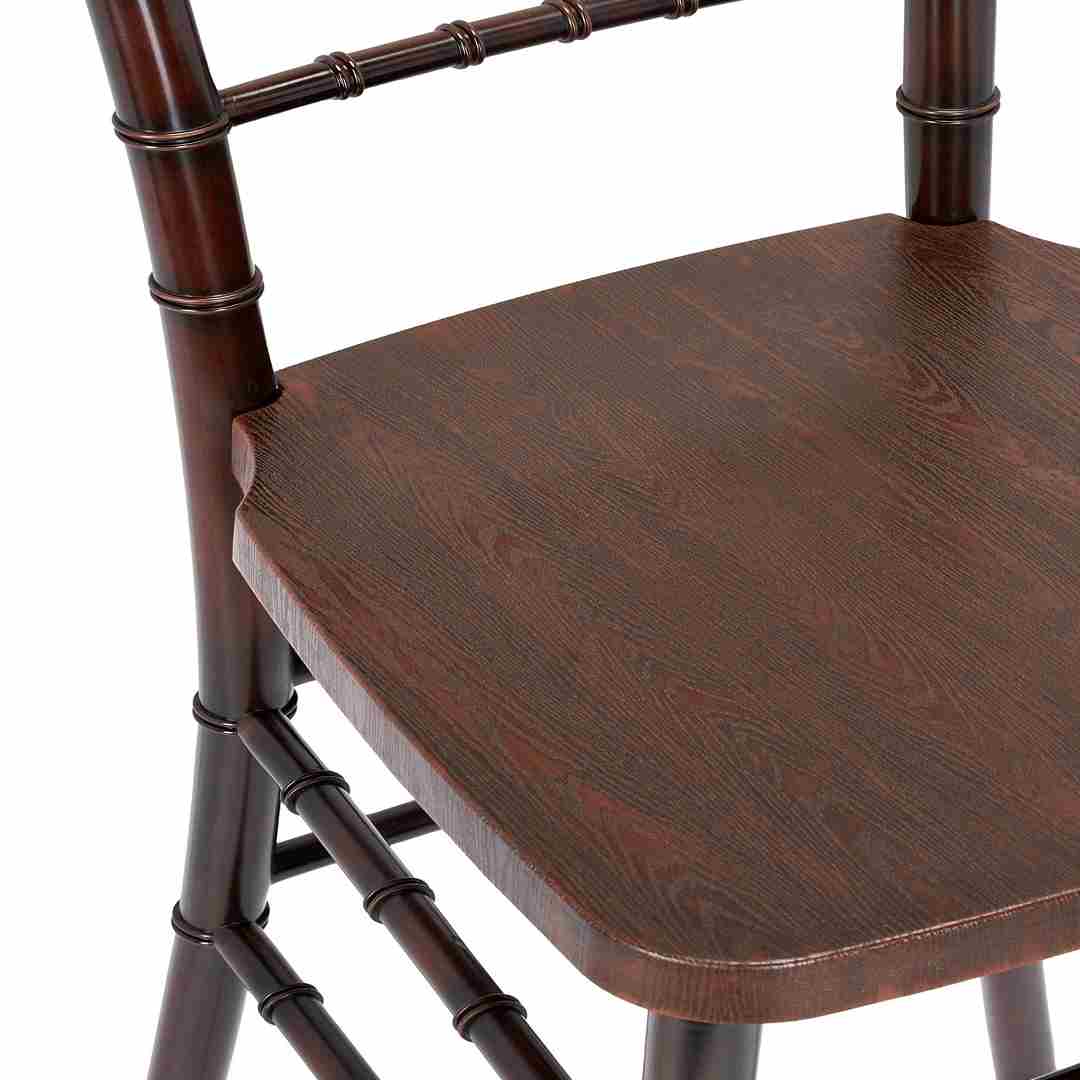 Chivari Fruitwood WoodGrain™ Resin Steel Skeleton™ Chiavari Barstool BCRFB-ST-AX-T