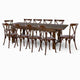 Chivari Fruitwood Straight Leg Farm Table Dining Set with 10 Chairs TFARM-FRUITWOOD-S-LEG-KIT-CXR-AX