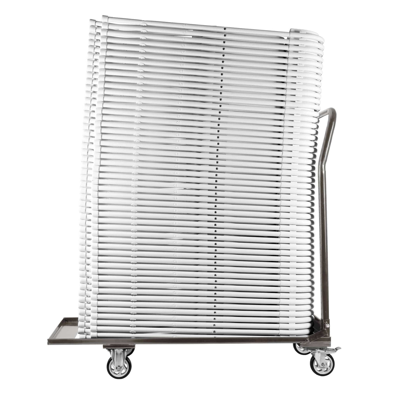 Chivari Steel Folding Chair Cart for Poly & Resin Folding Chairs - Gray CART100G-AX-T