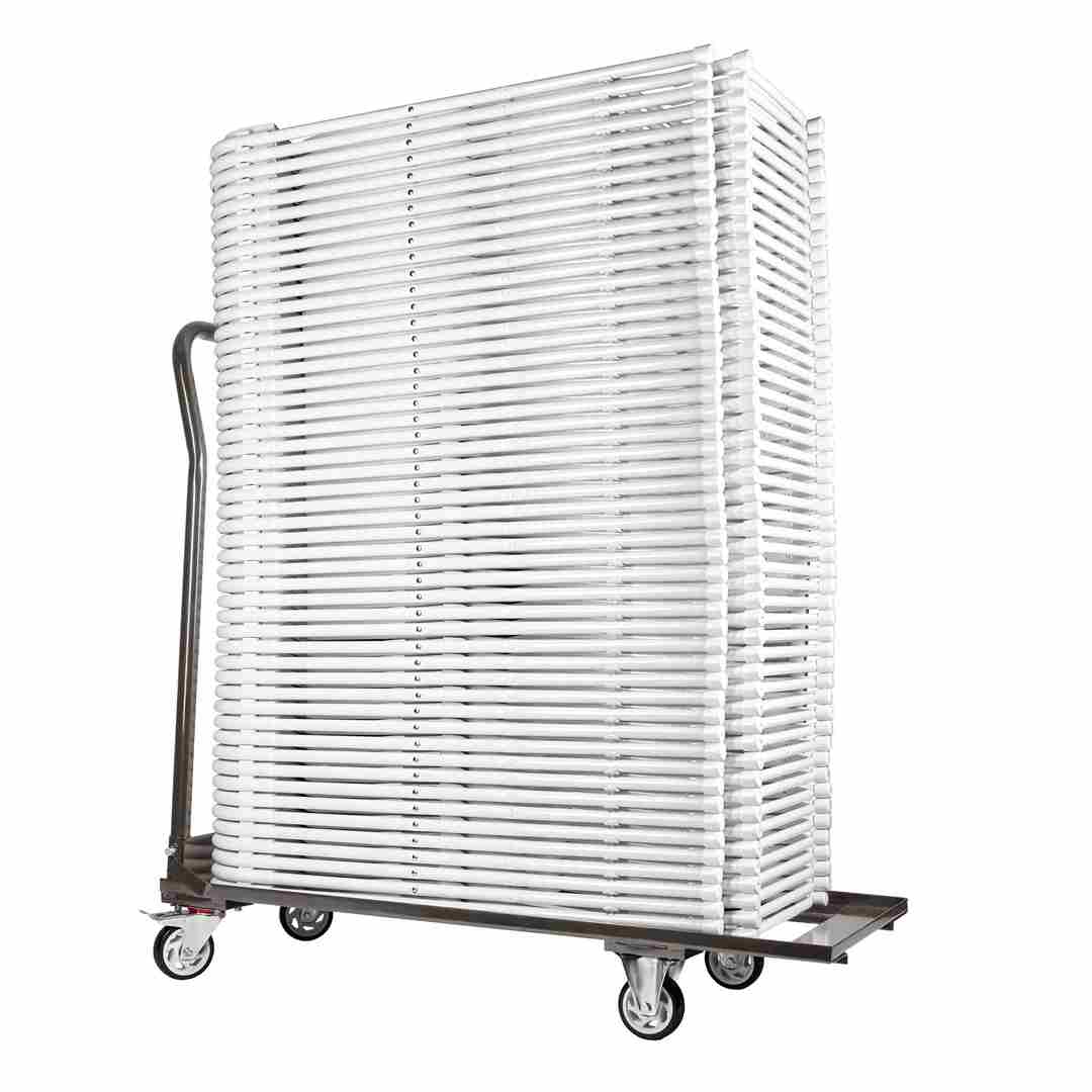 Chivari Steel Folding Chair Cart for Poly & Resin Folding Chairs - Gray CART100G-AX-T