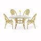 Toulouse Beige and Green French Bistro Set Includes 48" x 36" Table and 4 Chairs FBK-SQ-BG-W4-AX