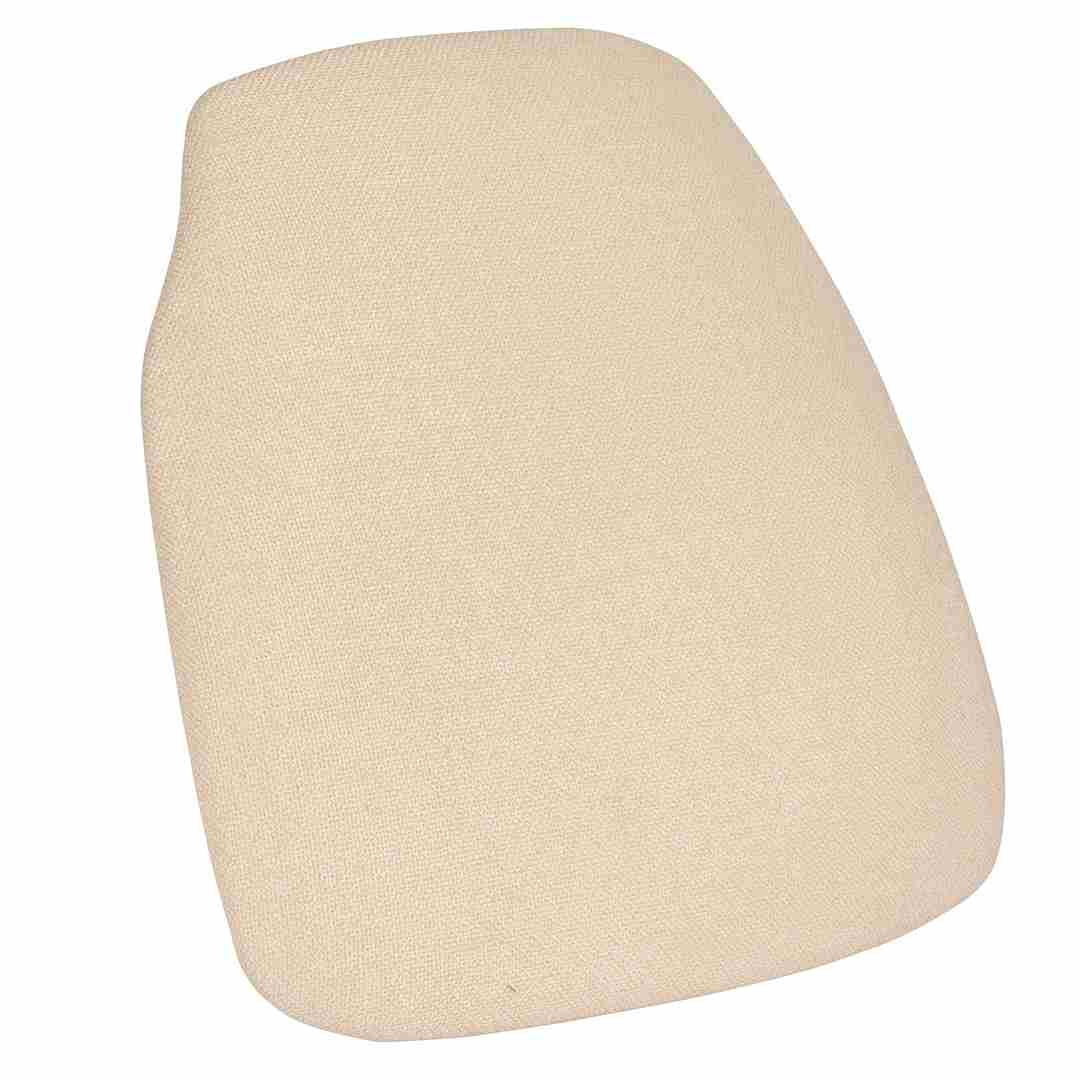 Chivari Ivory 1.75" Thick Fabric Panel Back Chiavari Chair Cushion and SlipNot™ Technology CUSHPANFAB-IVY-A