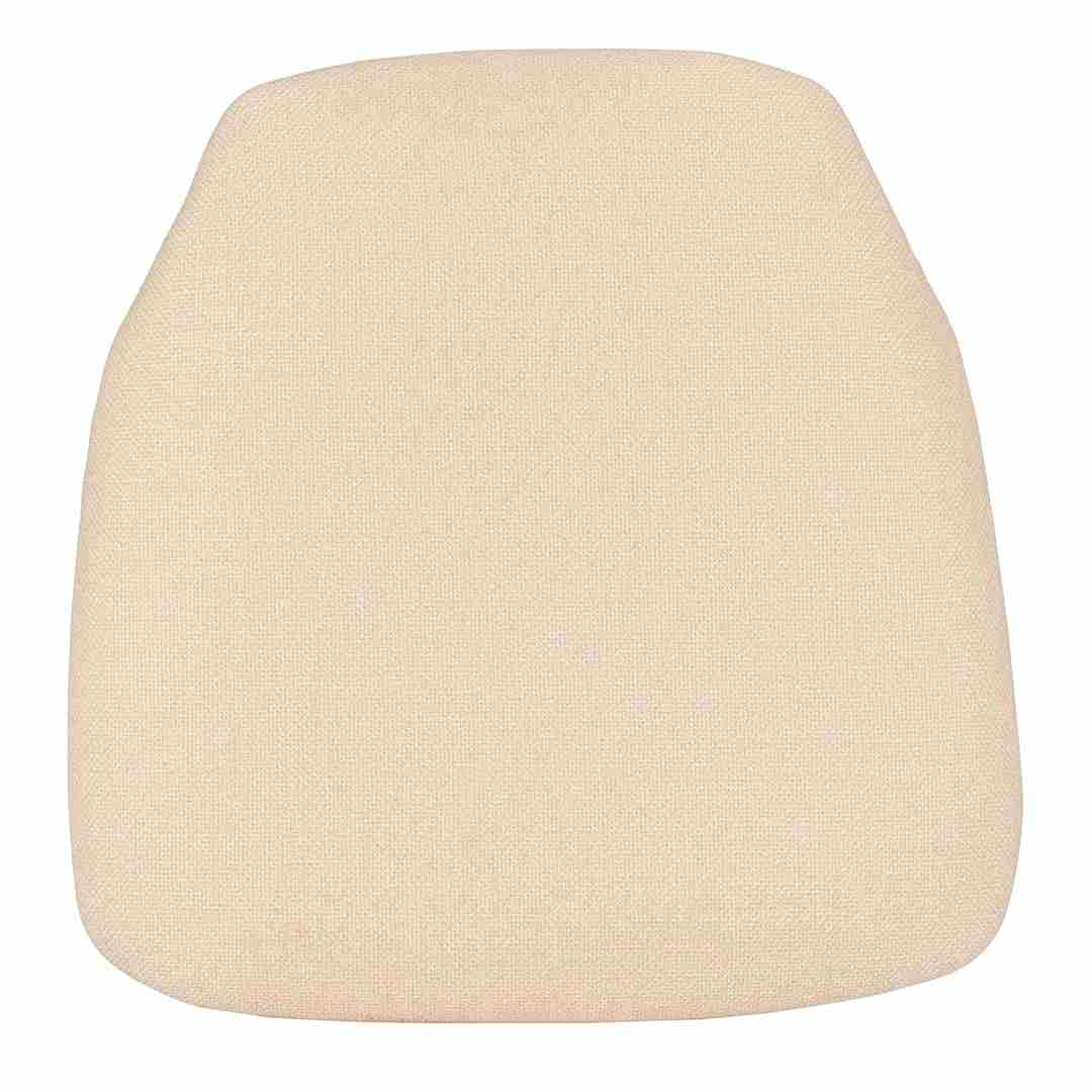 Chivari Ivory 1.75" Thick Fabric Panel Back Chiavari Chair Cushion and SlipNot™ Technology CUSHPANFAB-IVY-A