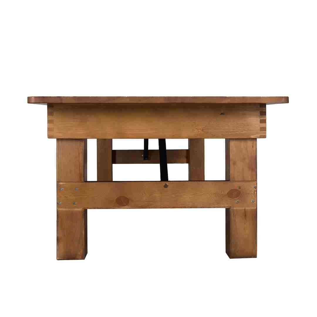 Chivari Kids 72″ x 30″ (6 Foot ) Chestnut Rectangle Straight Leg Farm Table TFARMRT7230-CHESTNT-SLGKID-AX-T