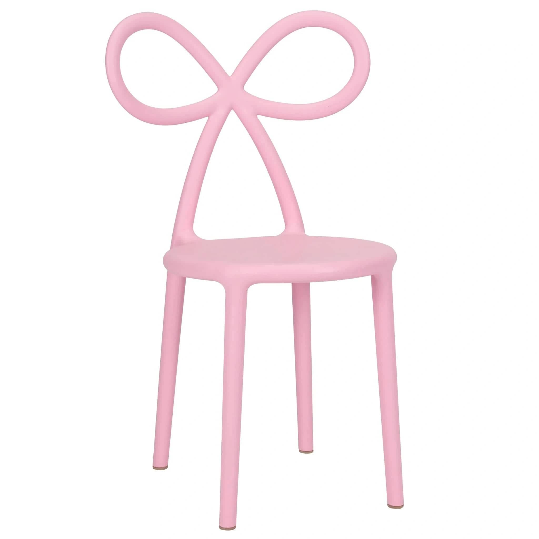 Chivari Kids Pink Resin Bow Chair with Round Seat CBORP-KID-ZG