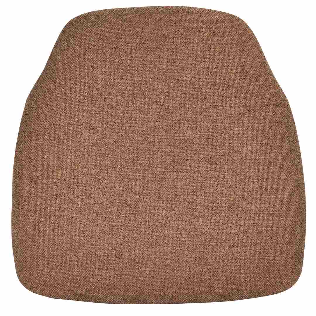 Chivari Light Brown 1.75" Thick Fabric Panel Back Chiavari Chair Cushion and SlipNot™ Technology CUSHPANFAB-LBN-A