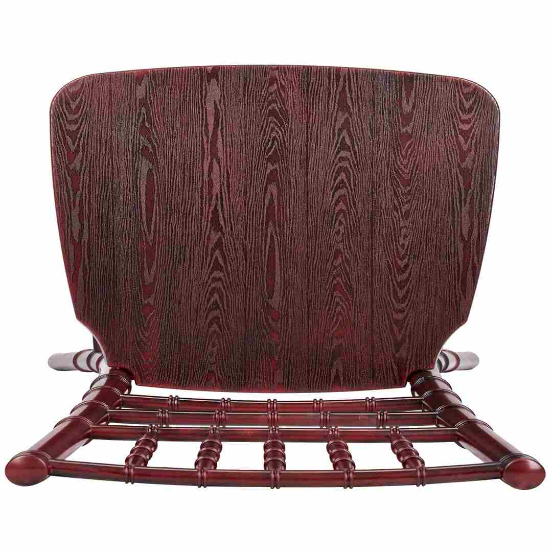 Chivari Mahogany WoodGrain™ Resin Steel Skeleton™ Chiavari Barstool BCRMB-ST-AX-T