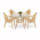 Toulouse Beige and Maroon French Bistro Set Includes 48" x 36" Table and 4 Chairs with Arms FBK-SQ-BM-AWM4-AX