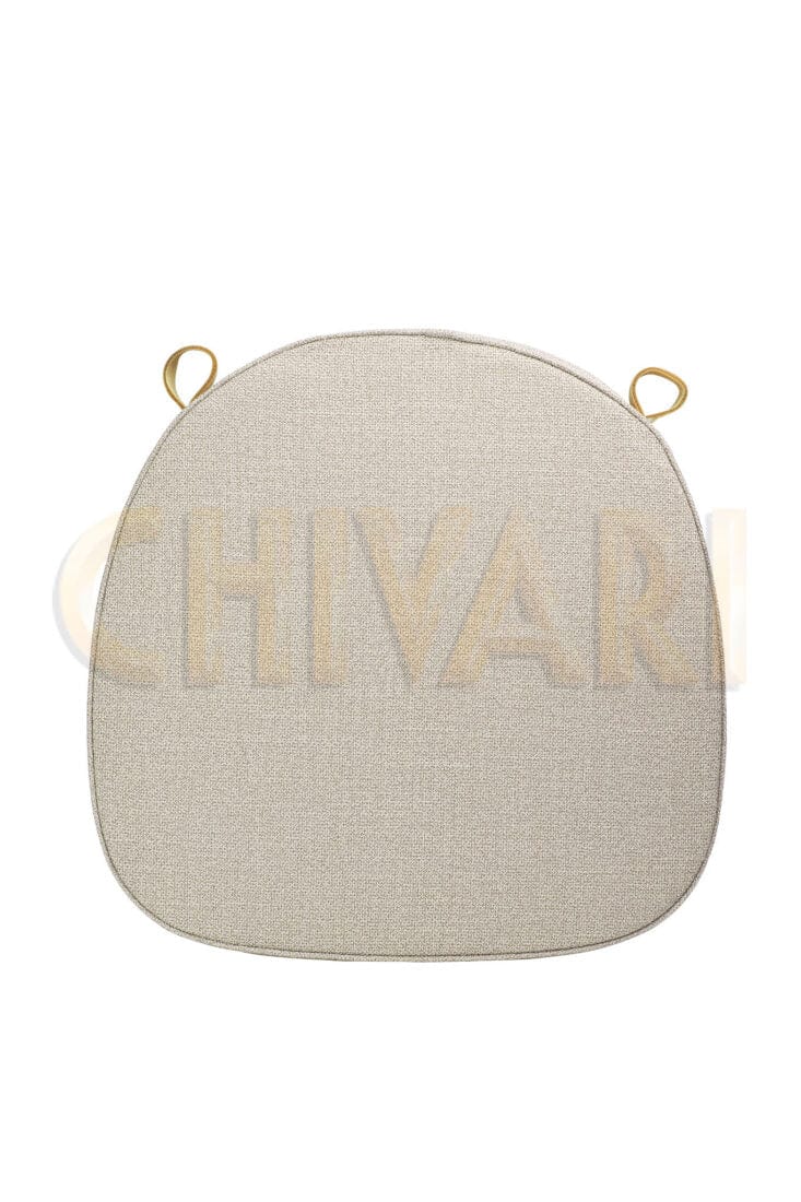 Chivari Beige Tweed 2" Thick Cross Back Cushion CUSHXSTRAP-BUR-COT-TAN-AX-T