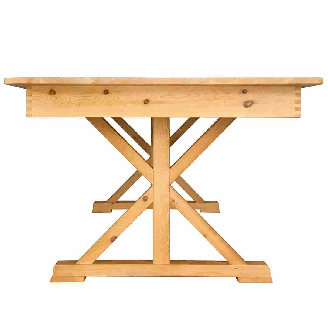 Chivari 96″ x 40″ (8 Foot) Natural  Rectangle X Leg Wood Farm Table TFARMRT9640-NATURAL-X-LEG-AX-T