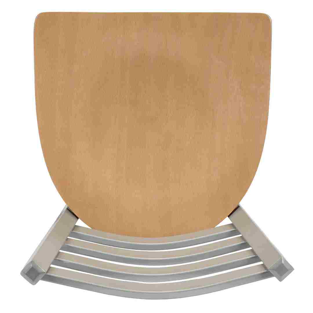 Chivari Ladder Back Bar Stool with Silver Frame and Natural Wood Seat BLMSWNW-ZF-KT