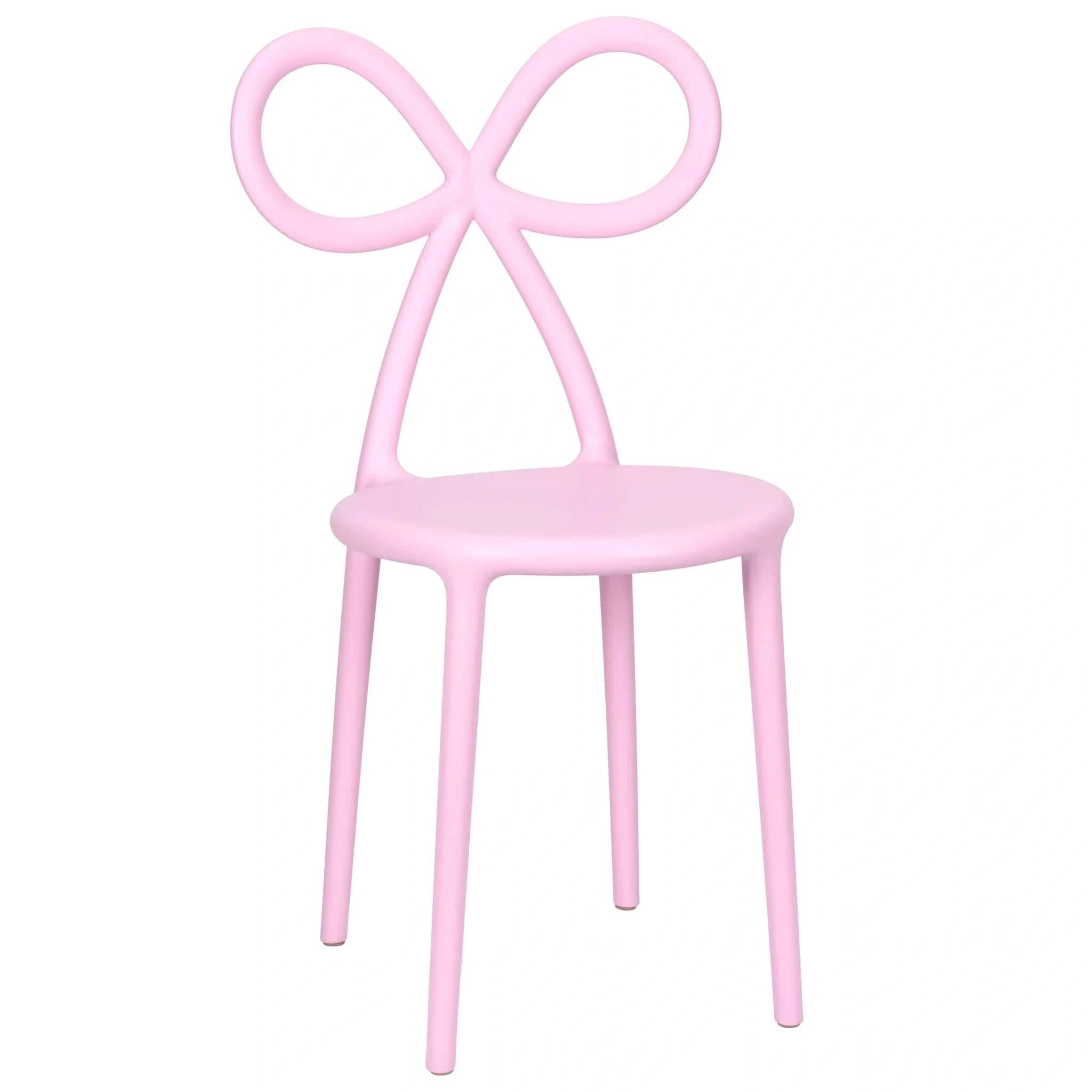 Chivari Pink Resin Bow Chair with Round Seat CBORP-ZG