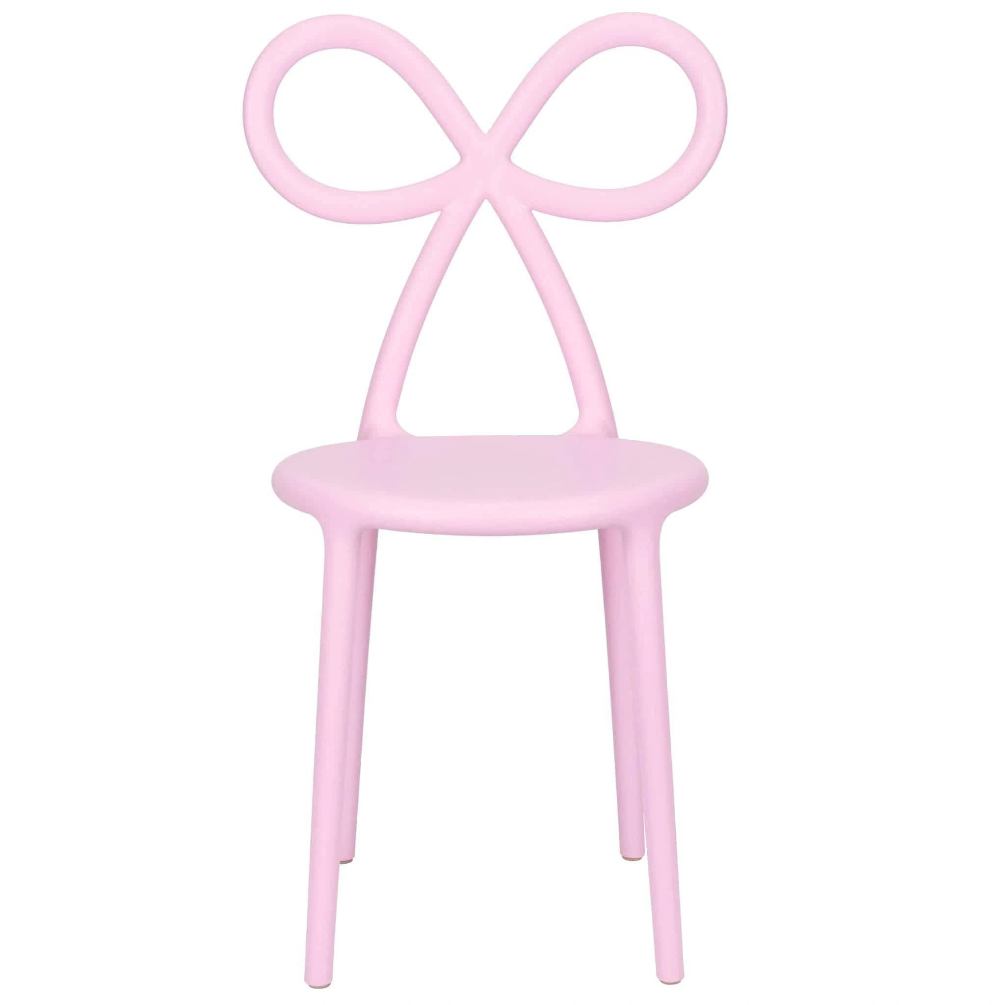Chivari Pink Resin Bow Chair with Round Seat CBORP-ZG