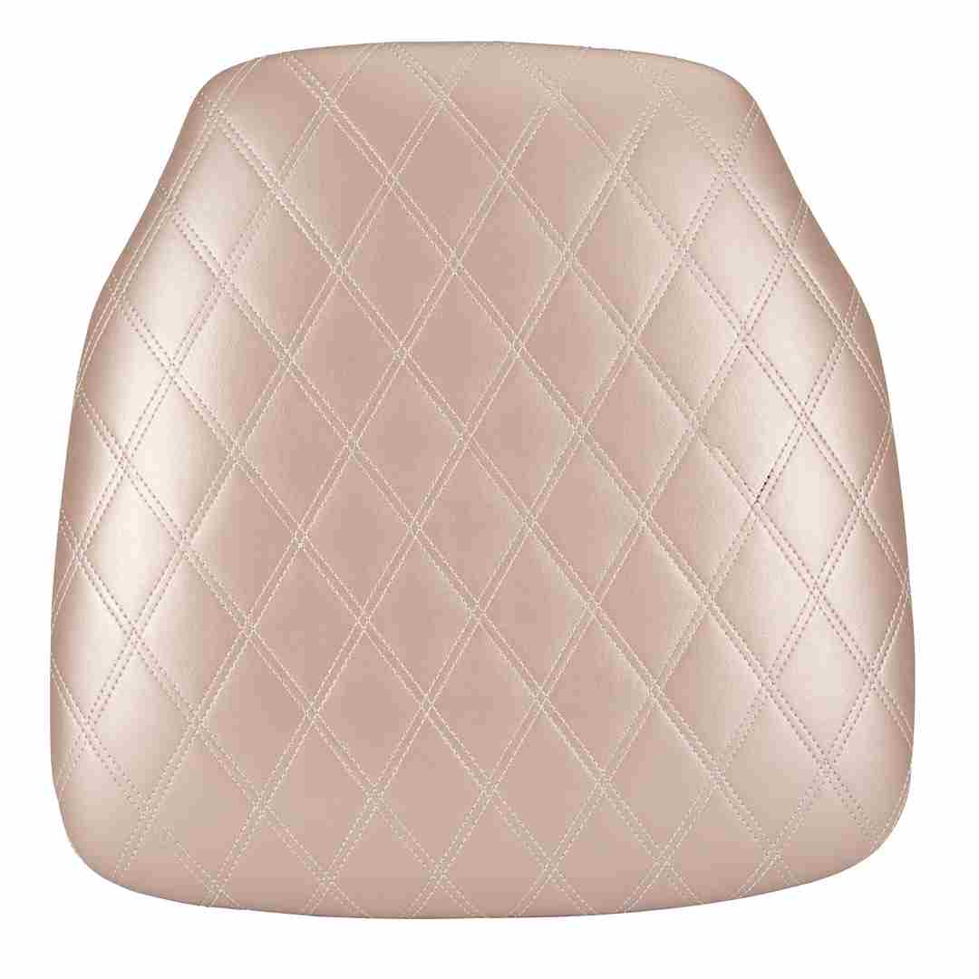 Chivari Rose Gold Vinyl Panel Back Chiavari Cushion with Bentley Stitching and SlipNot™ Technology CUSHPANVINBENTRGS-A