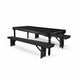 Chivari Black Fluted Leg Farm Table Dining Set with 2 Benches TFARM-BLACK-T-LEG-KIT-AX