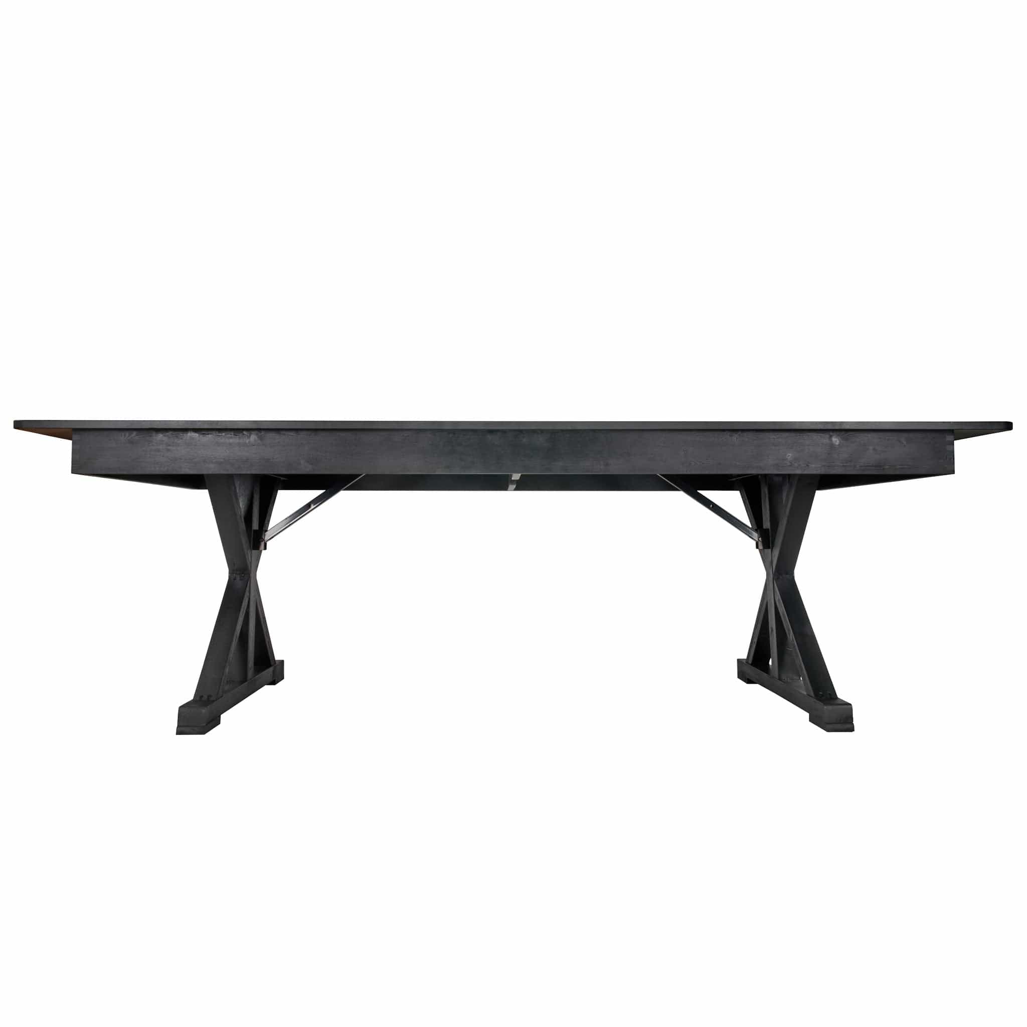 Chivari 96″ x 40″ (8 Foot) Black Rectangle X Leg Wood Farm Table TFARMRT9640-BLACK-X-LEG-AX-T