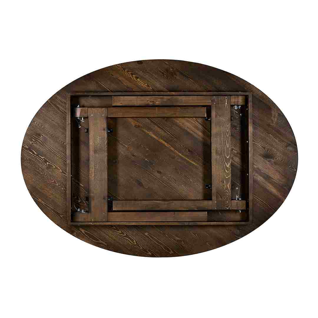 Chivari 60" (5 Foot) Fruitwood Round Farm Table TFARMRD60-FRTWD-S-LEG-AX-T