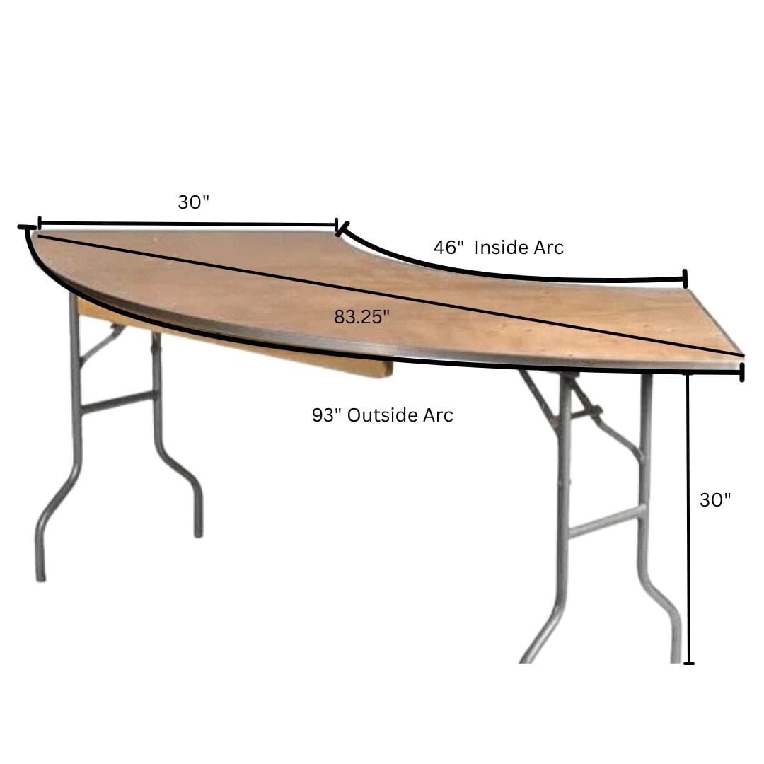 Chivari 84" x 30" (7 Foot) Serpentine Heavy Duty Plywood Folding Table TPLYSRP84M-AX-T
