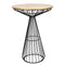Chivari Black Wire Cocktail Table with 32" Round Gold Top and Sleek Black Steel Base TWR32BLK-GLD-KT