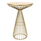 Chivari Gold Wire Cocktail Table with 32” Round Gold Top and Elegant Gold Steel Base TWR32GLD-GLD-KT