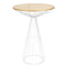 Chivari White Wire Cocktail Table with 32" Round Gold Top and Strong White Steel Base TWR32WHT-GLD-KT