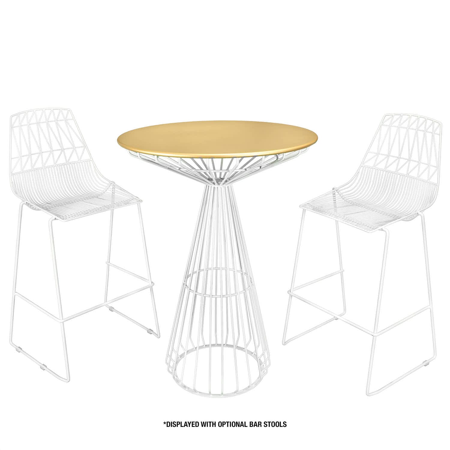 Chivari White Wire Cocktail Table with 32