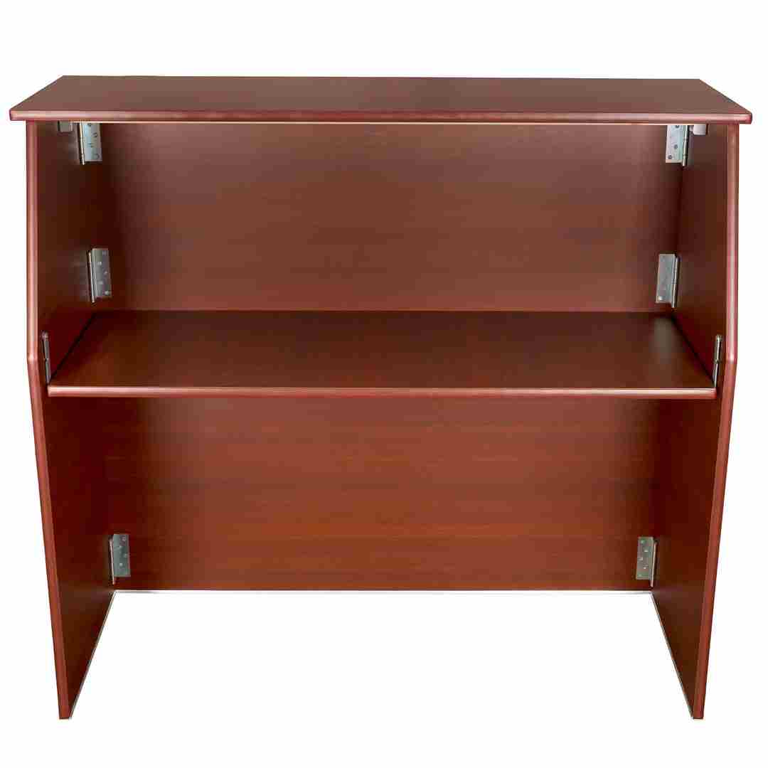 Chivari Walnut 42" Tall x 48" Long Portable Foldable Bar BAR-FOLD-48-WALNUT-AX-T