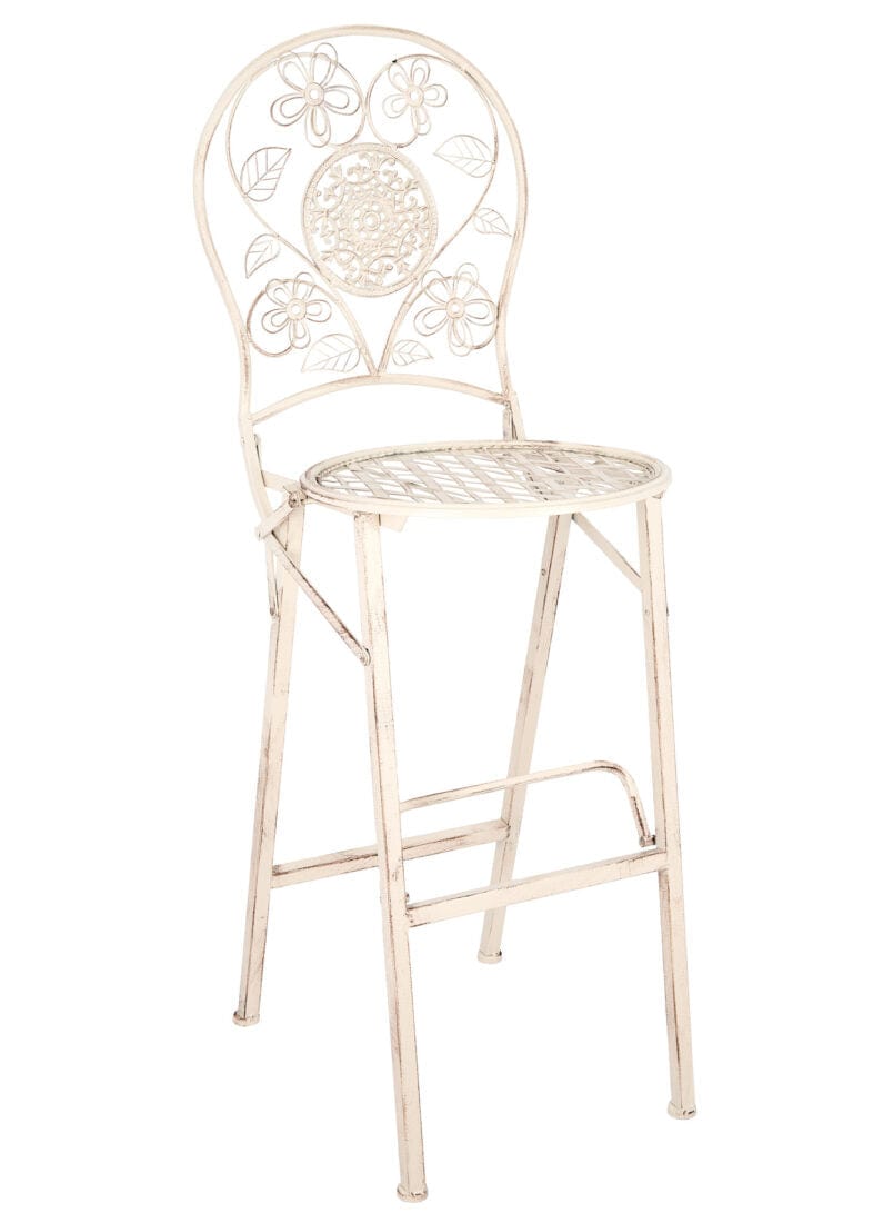 Chivari White Barcelona Bistro Barstool with Round Seat and Back by Chivari (Per Chair Price Shown – Sold only in Quantities of 2) BBBMRW-AX-T