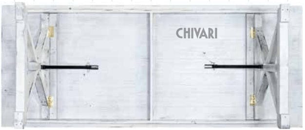 Chivari 96" x 40" (8 Foot) White Distressed Rectangle X Leg Wood Farm Table TFARMRT9640-WHITEDIS-X-LEG-AX-T