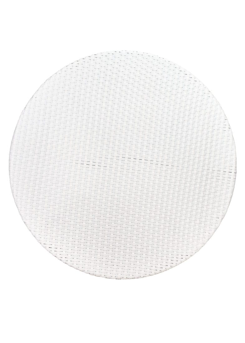 Toulouse 40" Round Glass Top White Rattan French Bistro Table TBTPWWD-KT-AX-T