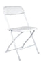 Chivari White Folding Chair (Steel-Poly Chair) CFPW-CX-T