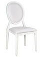 Chivari White Resin Louis Pop Chair with White Vinyl Seat and Back CLPRWWW-ZG-T