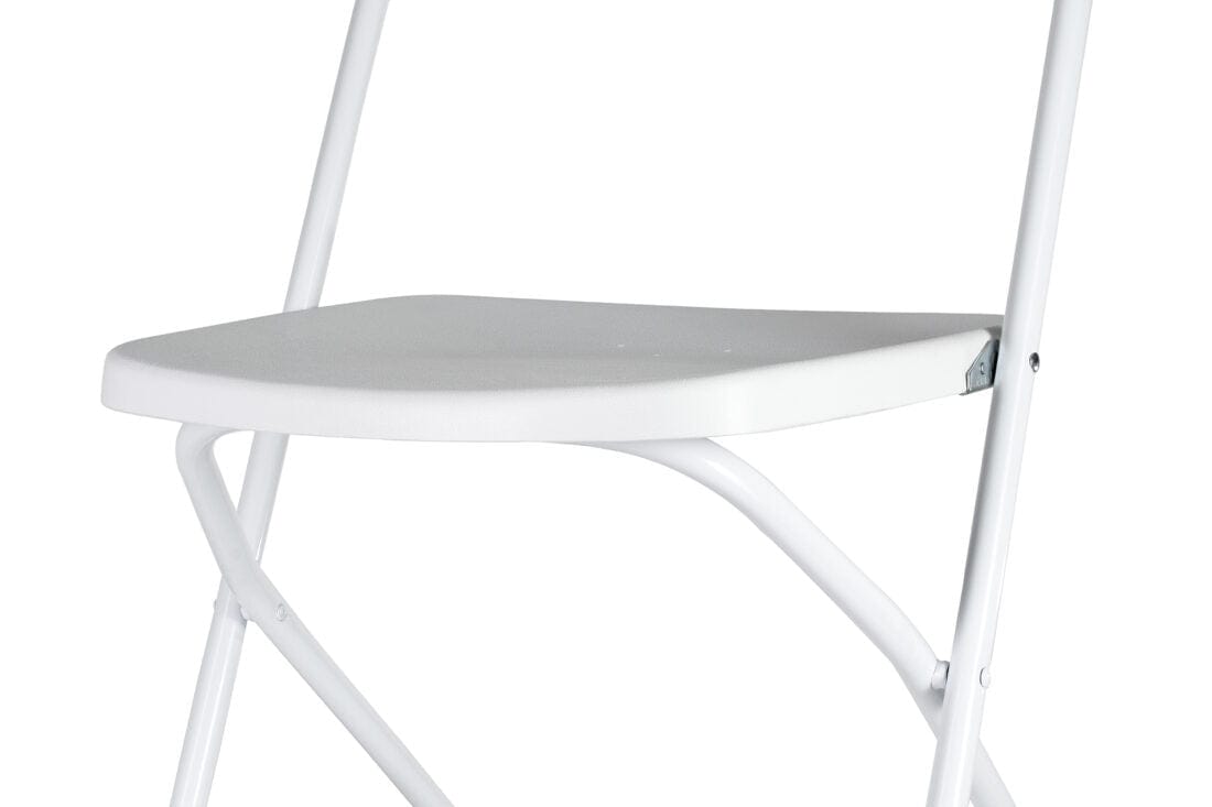 Chivari White Folding Chair (Steel-Poly Chair) - A Series CFPW-AX-T