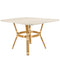 Toulouse 48" x 36" Glass Top White and Beige French Bistro Table TBTP4836WB-KT-AX-T