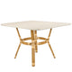 Toulouse 48" x 36" Glass Top White and Beige French Bistro Table TBTP4836WB-KT-AX-T