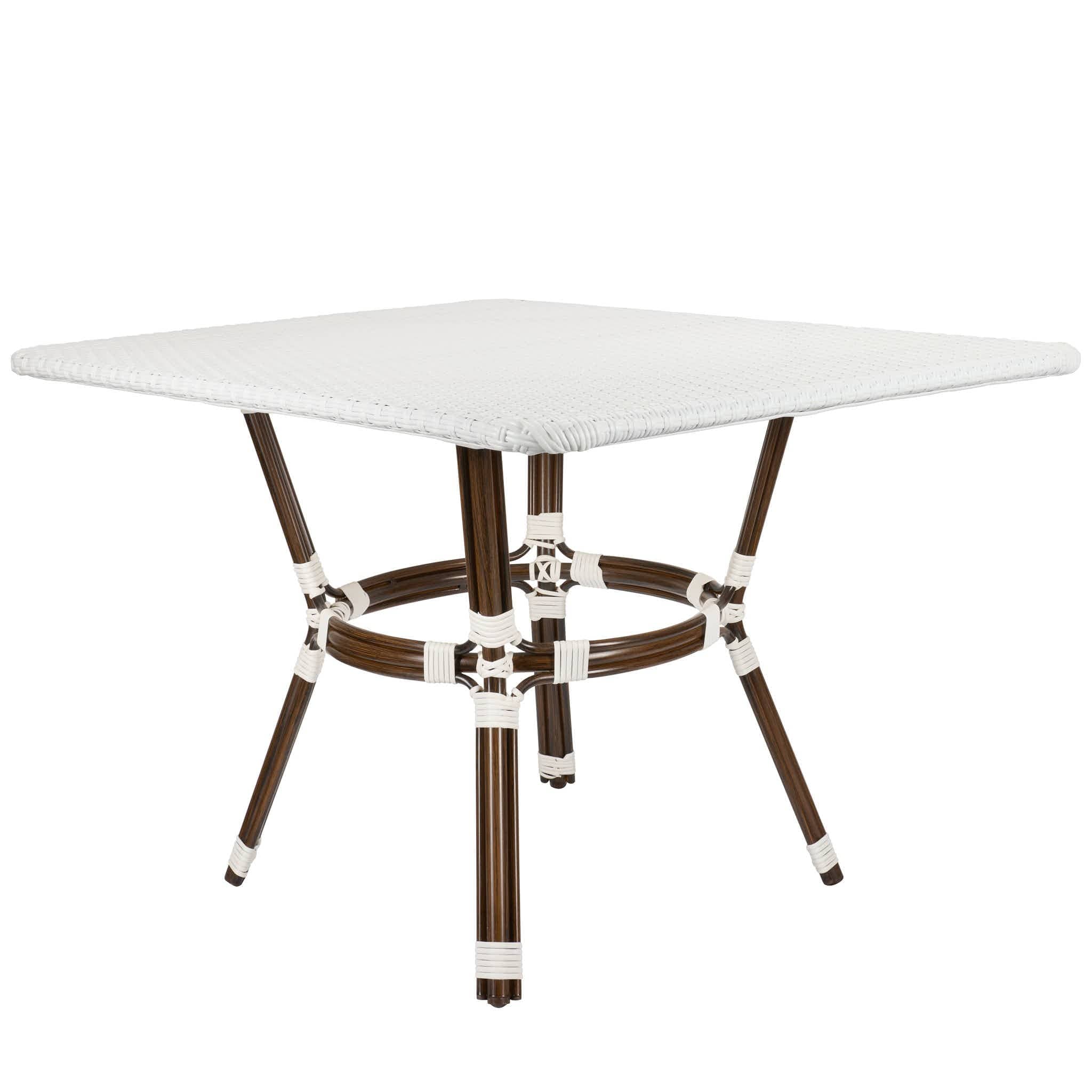 Toulouse 48" x 36" Glass Top White French Bistro Table TBTP4836WWD-KT-AX-T
