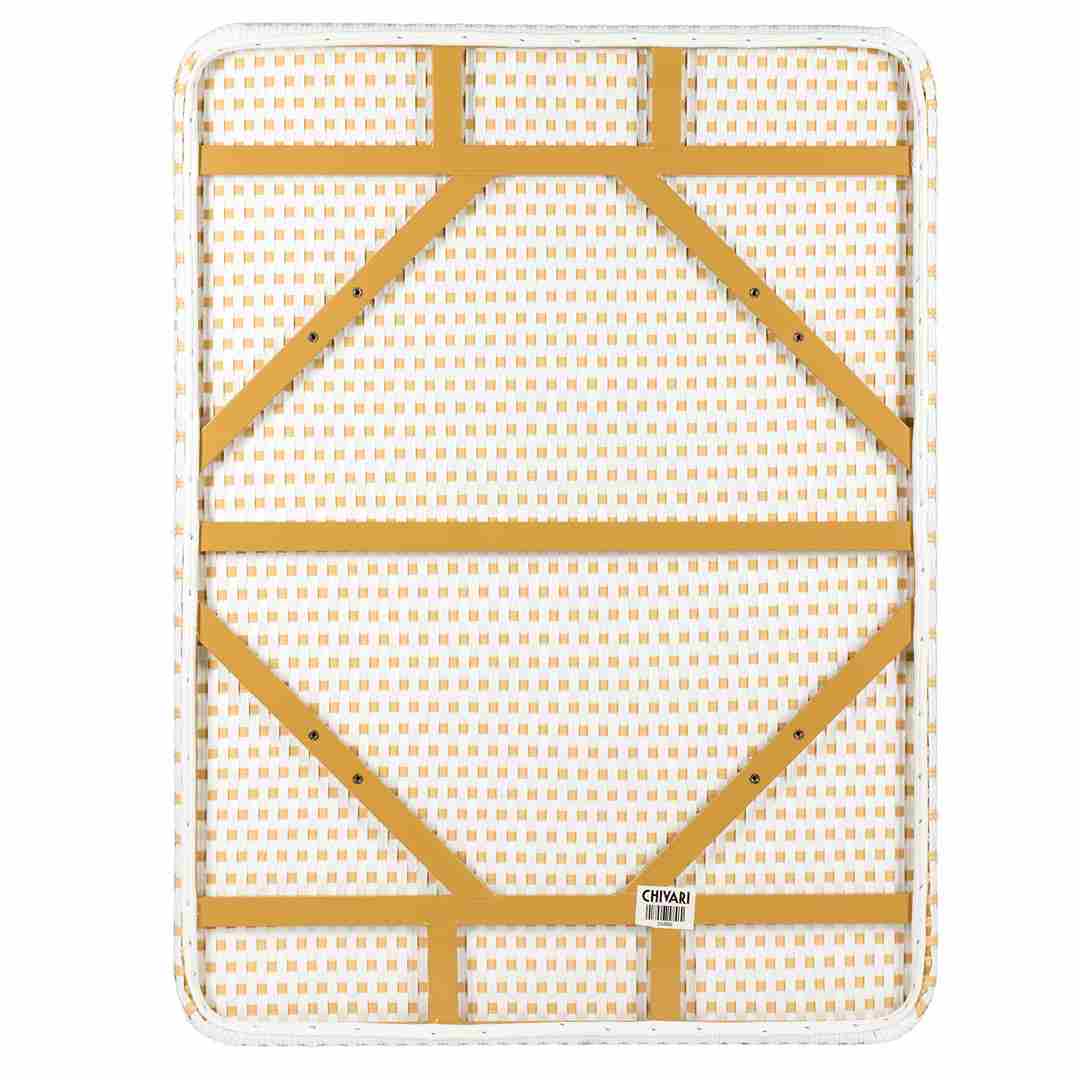 Toulouse 48" x 36" Glass Top White and Beige French Bistro Table TBTP4836WB-KT-AX-T