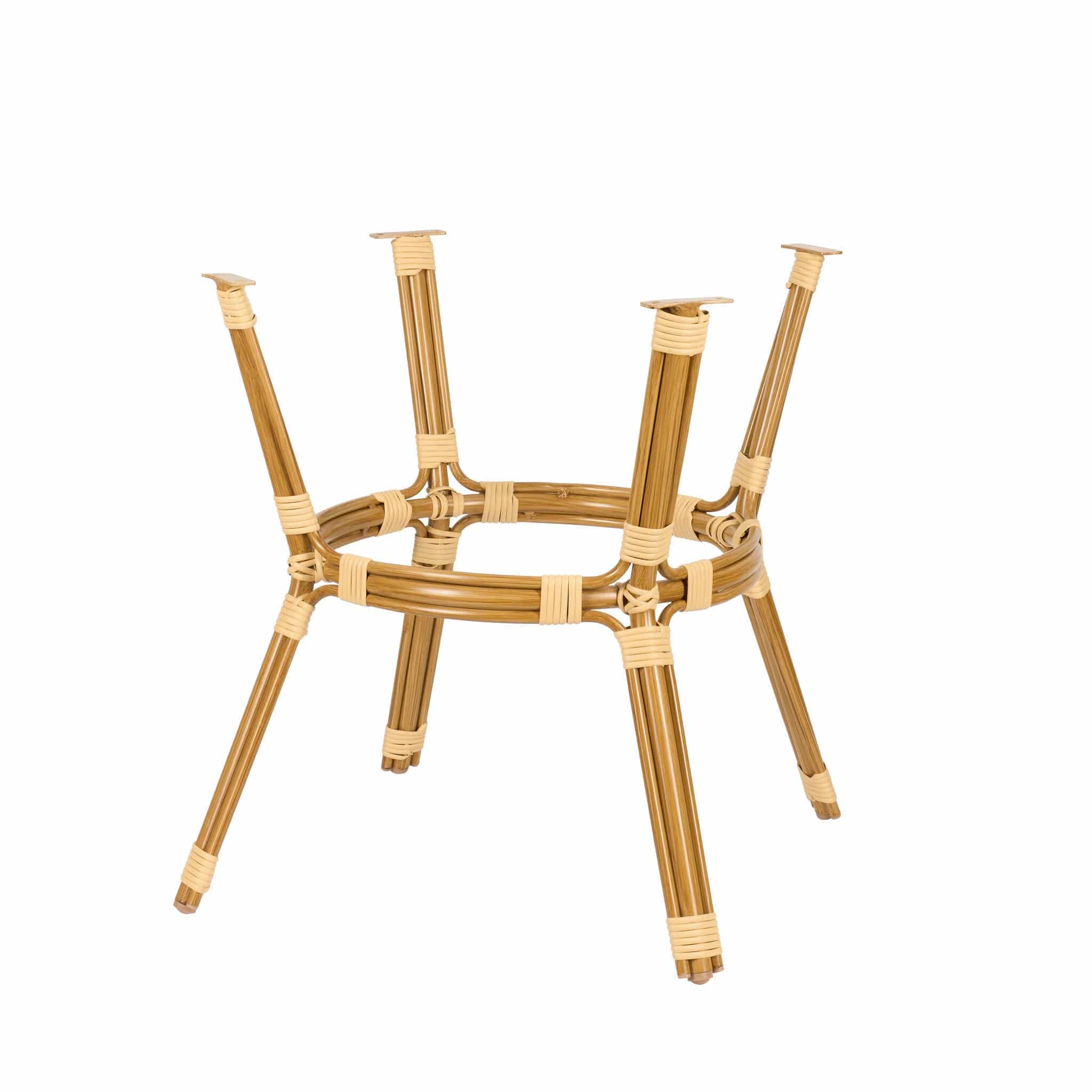 Toulouse 48" x 36" Glass Top White and Beige French Bistro Table TBTP4836WB-KT-AX-T