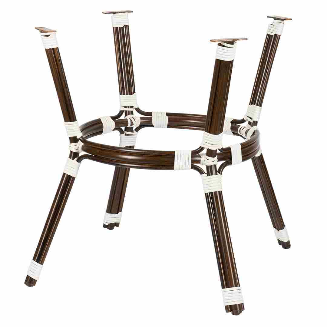 Toulouse 48" x 36" Glass Top White French Bistro Table TBTP4836WWD-KT-AX-T