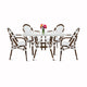 Toulouse White French Bistro Set Includes 48" x 36" Table and 4 Chairs with Arms FBK-SQ-WWD-AWD4-AX