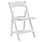 Chivari White WoodGrain™ Resin Folding Chair CFRWB-A