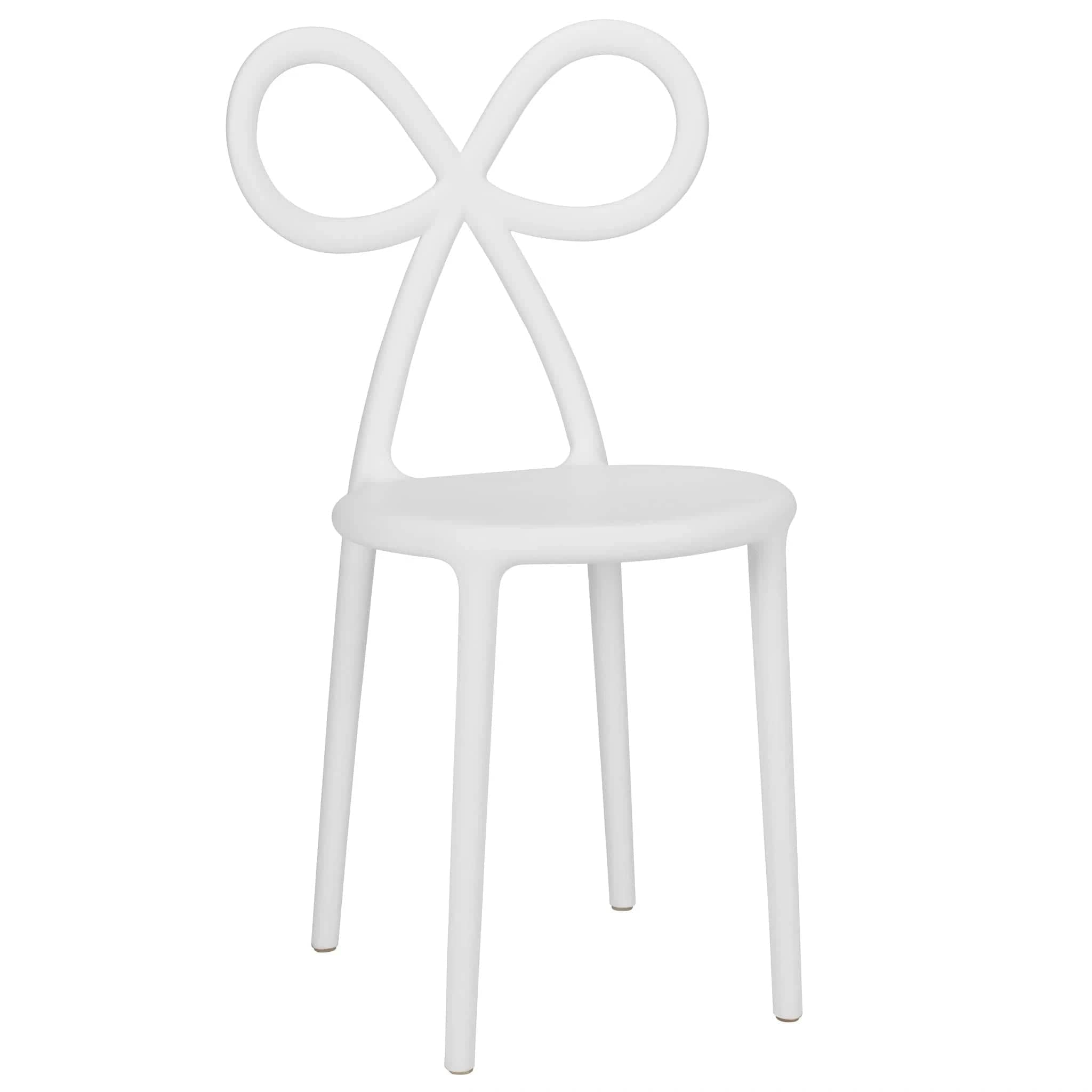 Chivari White Resin Bow Chair with Round Seat CBORW-ZG