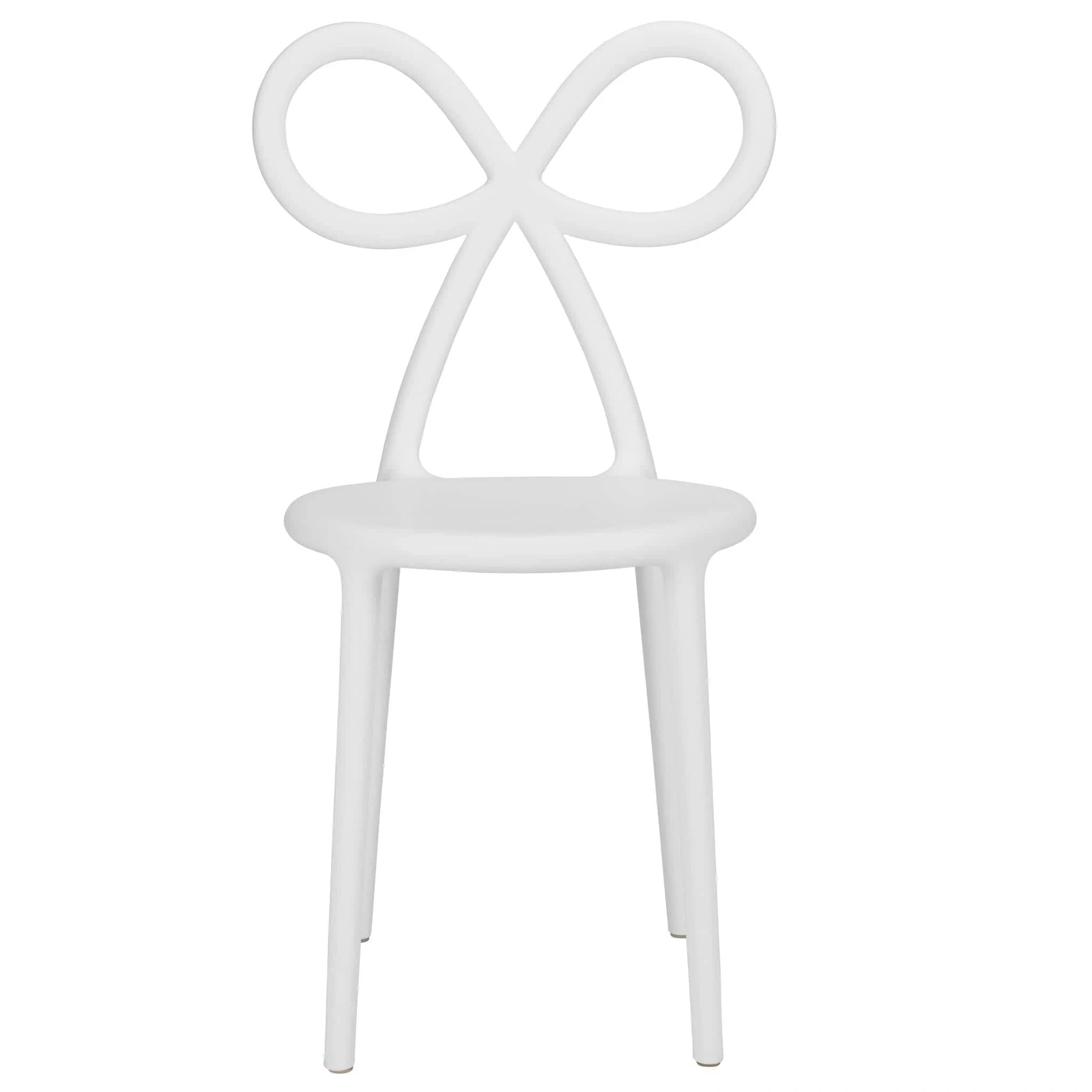 Chivari White Resin Bow Chair with Round Seat CBORW-ZG